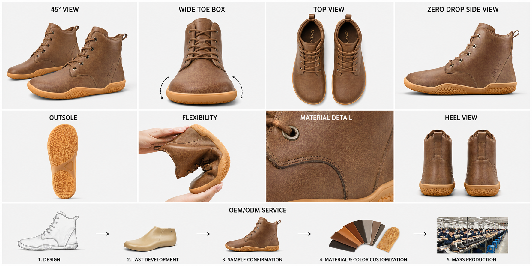 OEM High-Top Barefoot Boots with Structured Ankle and Pod Outsole - 图片 6