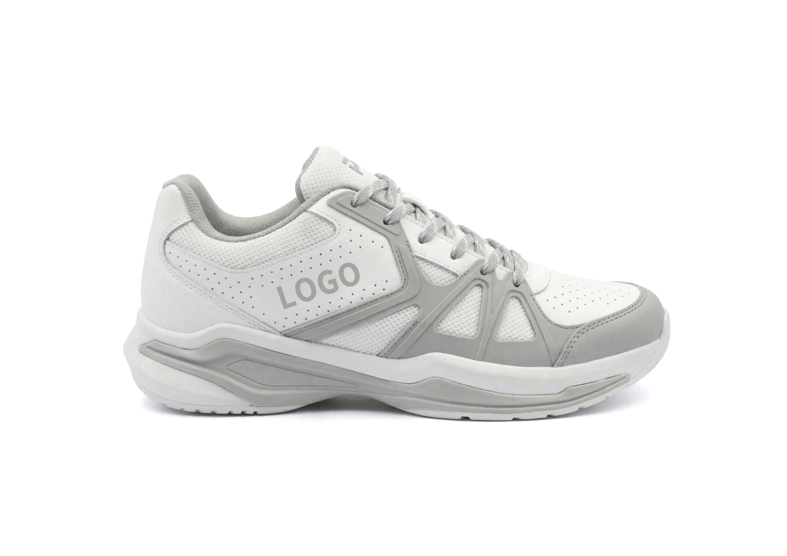 Black and White Pickleball Shoes with Geometric TPU Support - Image 4