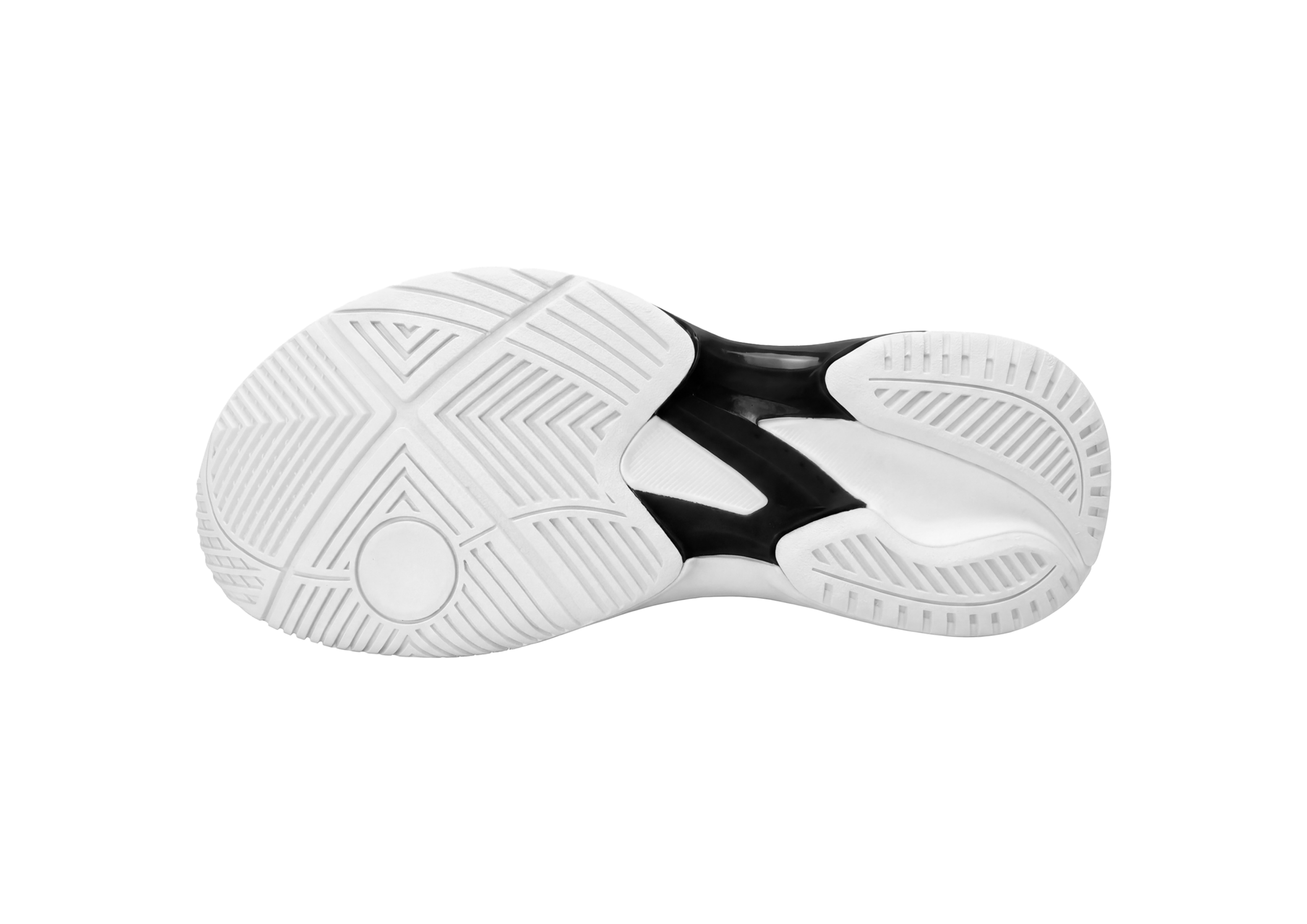 Black and White Pickleball Shoes with Geometric TPU Support - Image 2