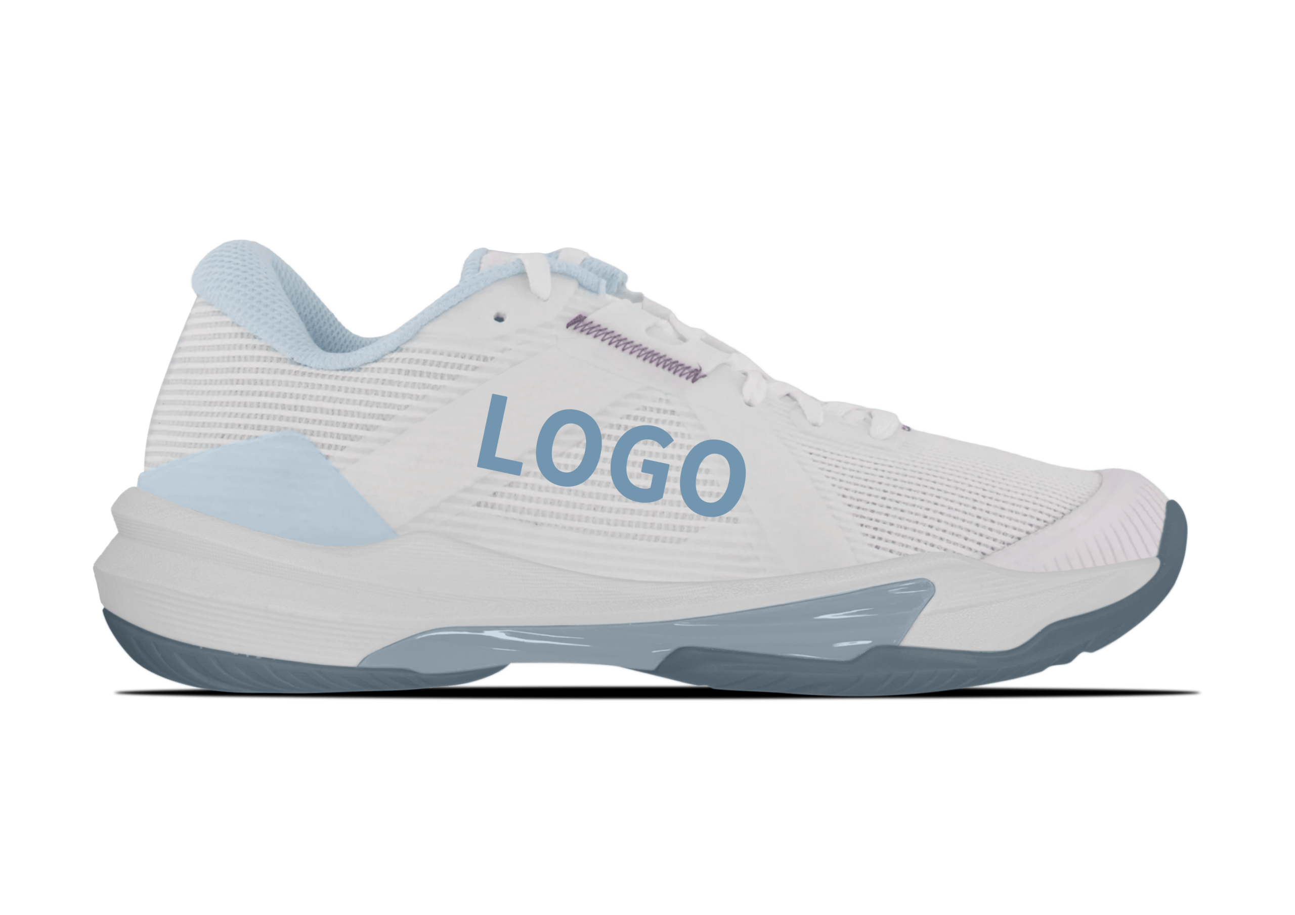 Lightweight OEM Padel Shoes with Breathable Mesh and Midfoot Support Overlay - Image 4