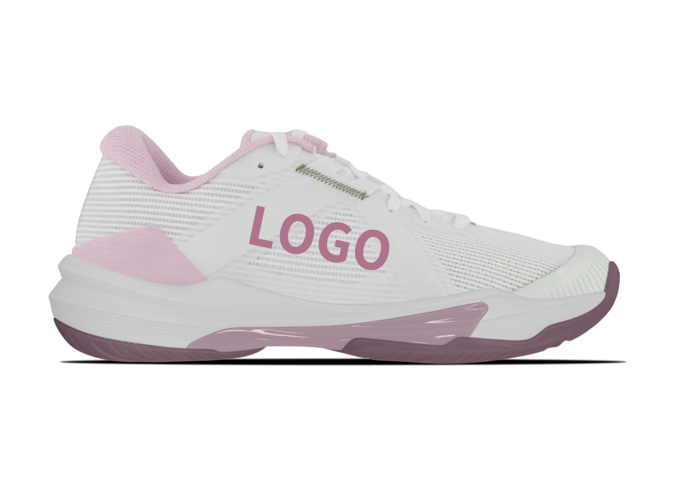 Lightweight OEM Padel Shoes with Breathable Mesh and Midfoot Support Overlay - Image 2