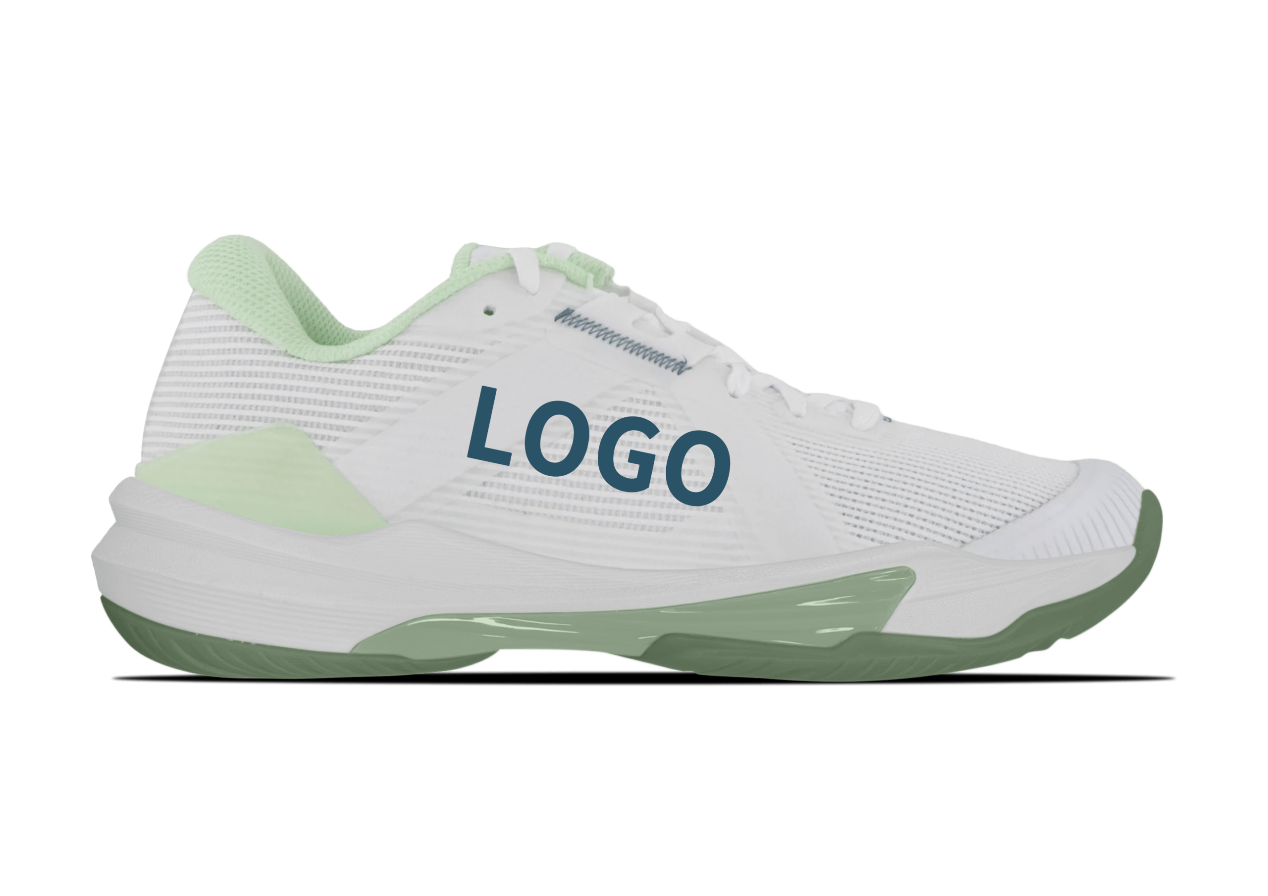 Lightweight OEM Padel Shoes with Breathable Mesh and Midfoot Support Overlay