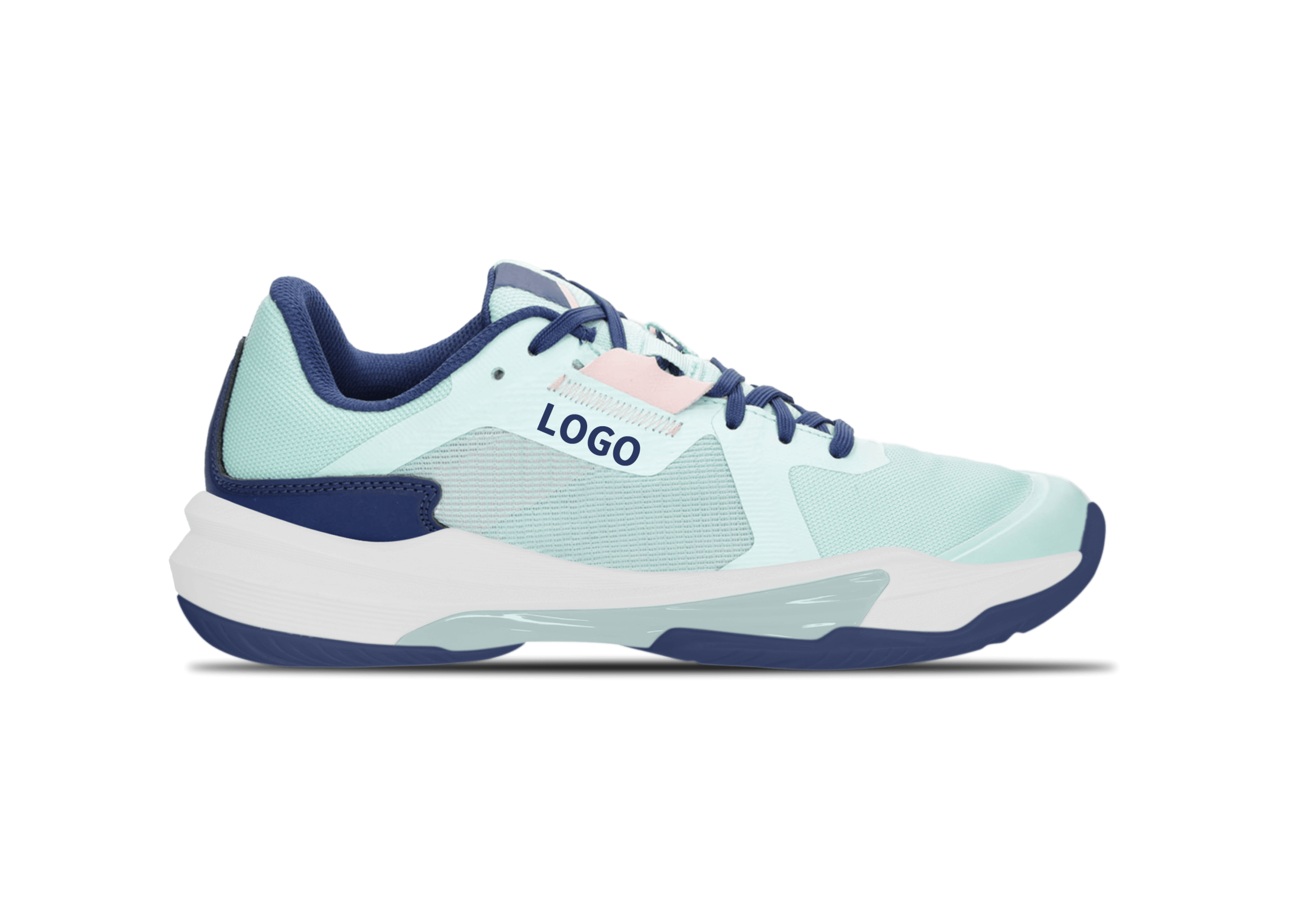 OEM Padel Shoes with Breathable Side Mesh and Heel Wrap Support