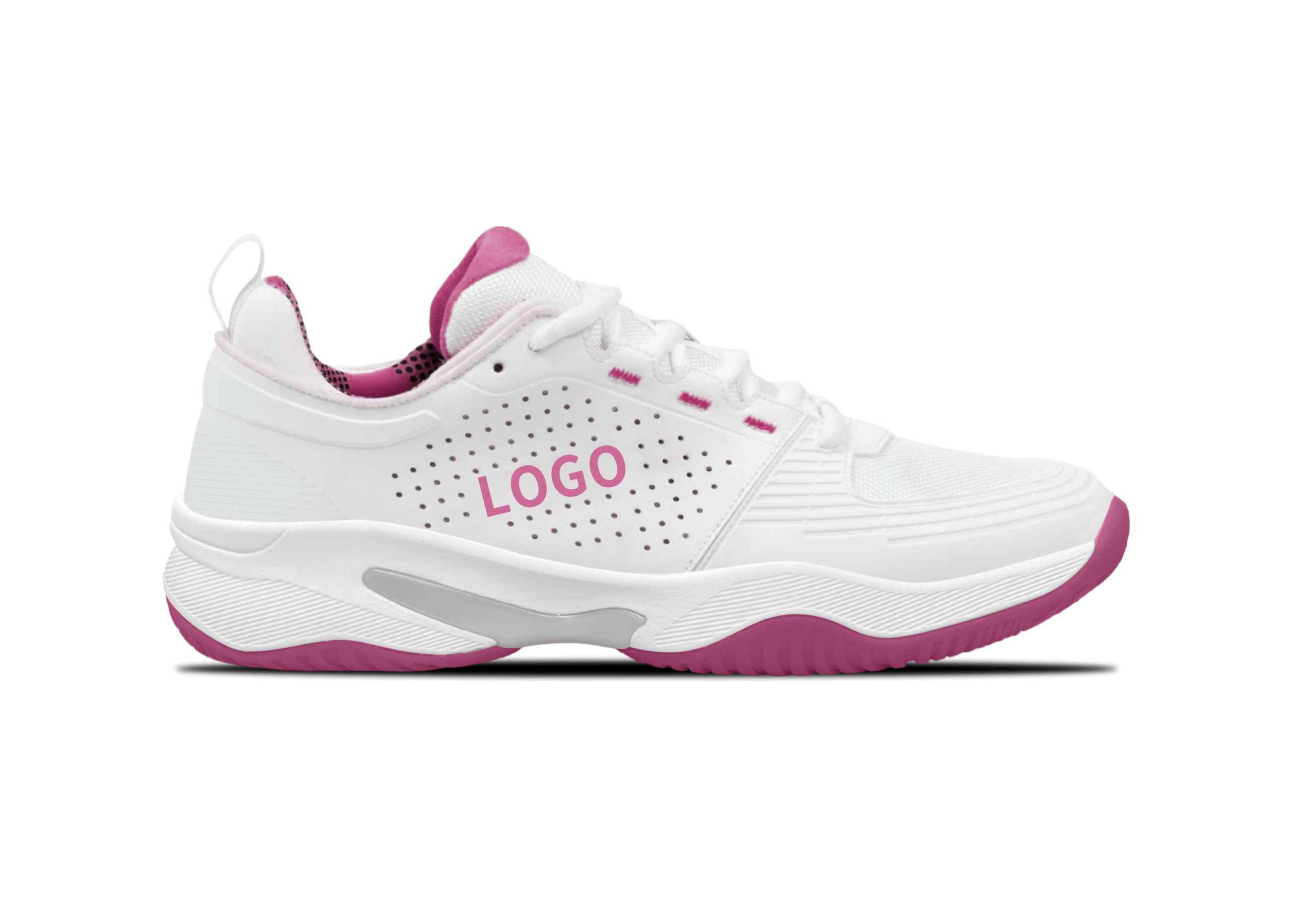 OEM Padel Shoes with Perforated Support Upper and Wave Grip Outsole