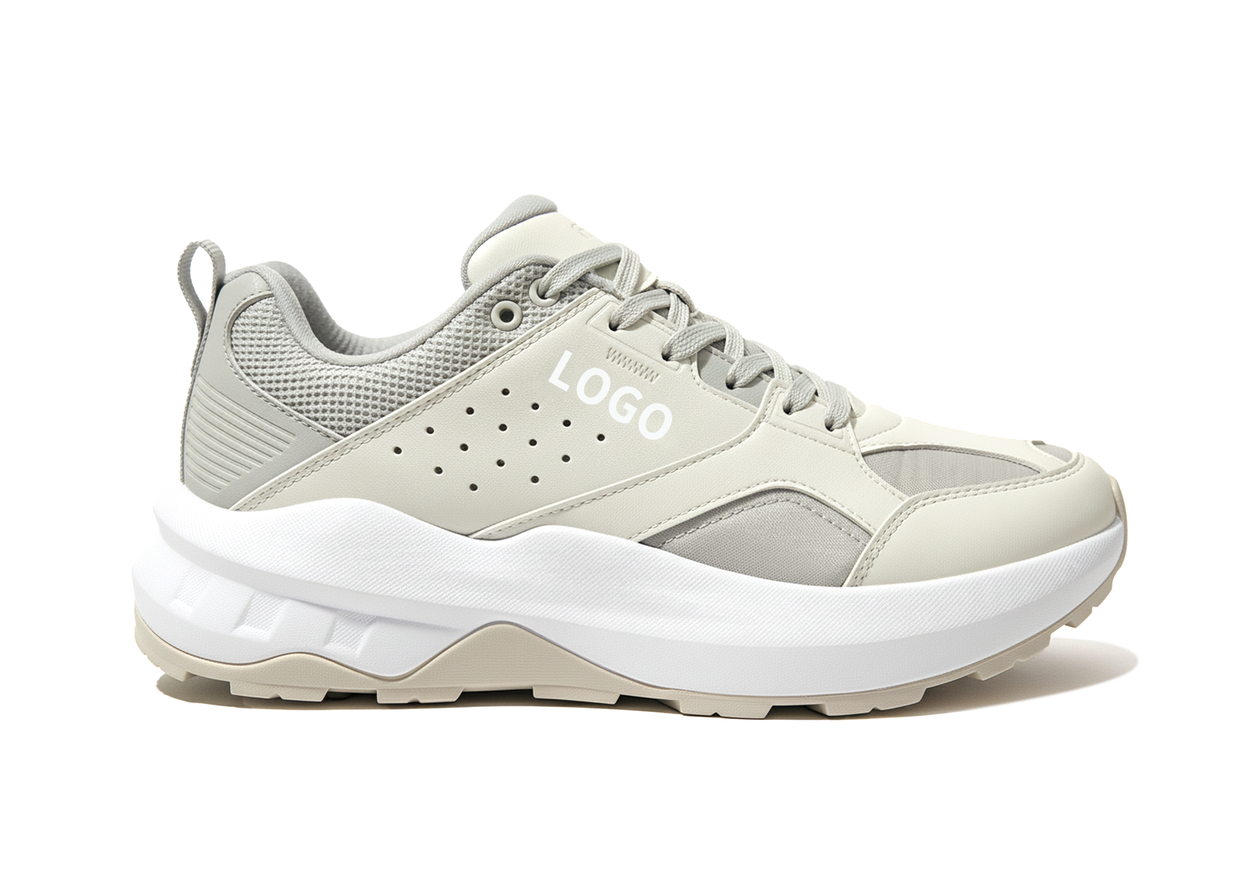 OEM Wide Toe Box Outdoor Walking Shoes with Rugged Lug Outsole - 图片 3