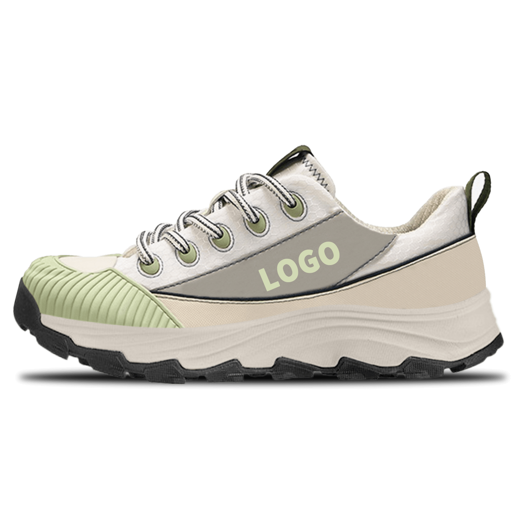 Lifestyle Outdoor Shoes with Ribbed Toe Protection and Lugged Outsole